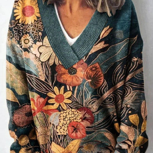 Women’s 3D Effect Pullover Sweater – Digital Print Polyester Top, Sizes S–5XL