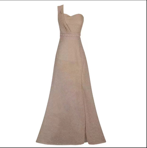 Sleeveless A-Line Chest Wrap Maxi Dress – Solid Color, Elegant Urban Style