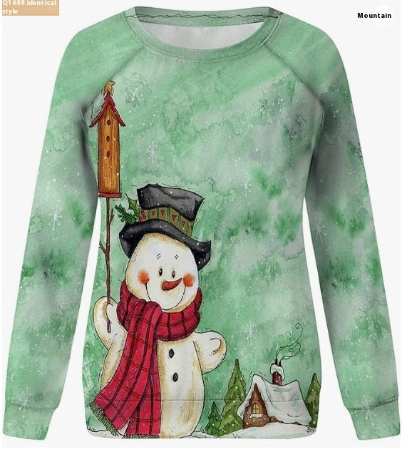 Women’s Santa Claus 3D Pullover Festive Round Neck Christmas Sweater