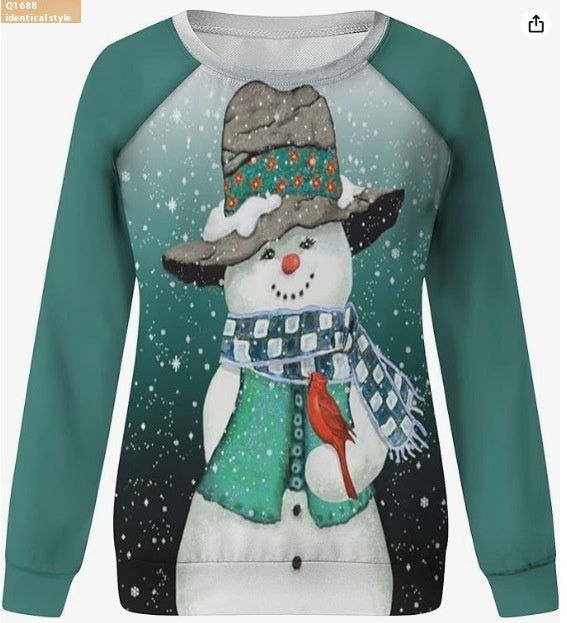 Women’s Santa Claus 3D Pullover Festive Round Neck Christmas Sweater