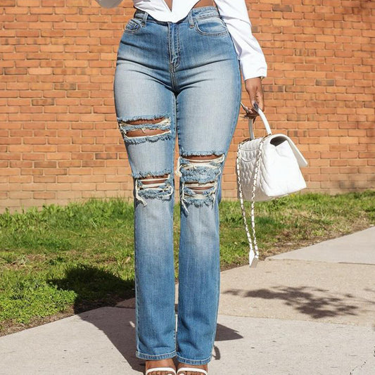 European & American Fashion Stretch Denim Women's Trousers