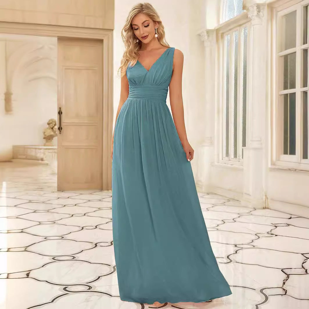 High Waist Long Evening Dress – Polyester – US2 to US26W – Multiple Colors