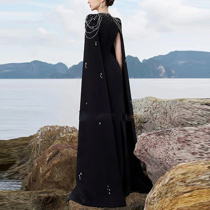 Long Cotton Diamond Dress – Black / White / Red, S to XXXL