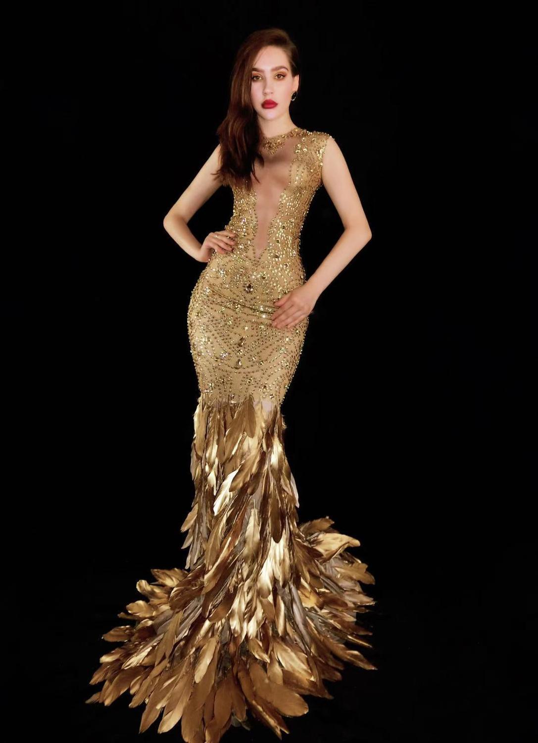 Sexy High-Stretch One Size Dress – Gold