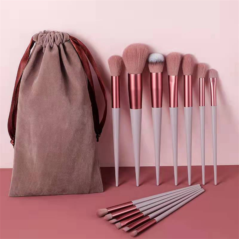 13-Piece Professional Makeup Brush Set with Storage Bag – Soft Synthetic Fiber