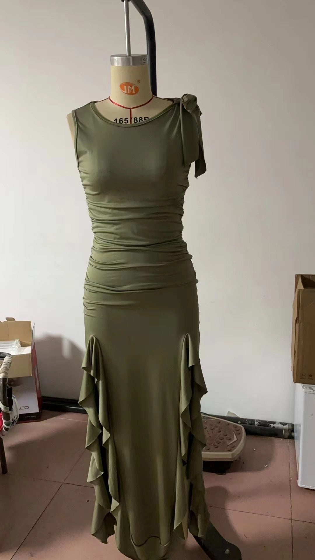 Solid Color Sleeveless Street Style Maxi Dress – High Waist Pullover