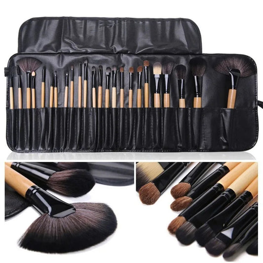 Shop premium handmade makeup brush set with soft synthetic bristles, wooden handles, and PU case. Perfect for flawless makeup application & travel-friendly.