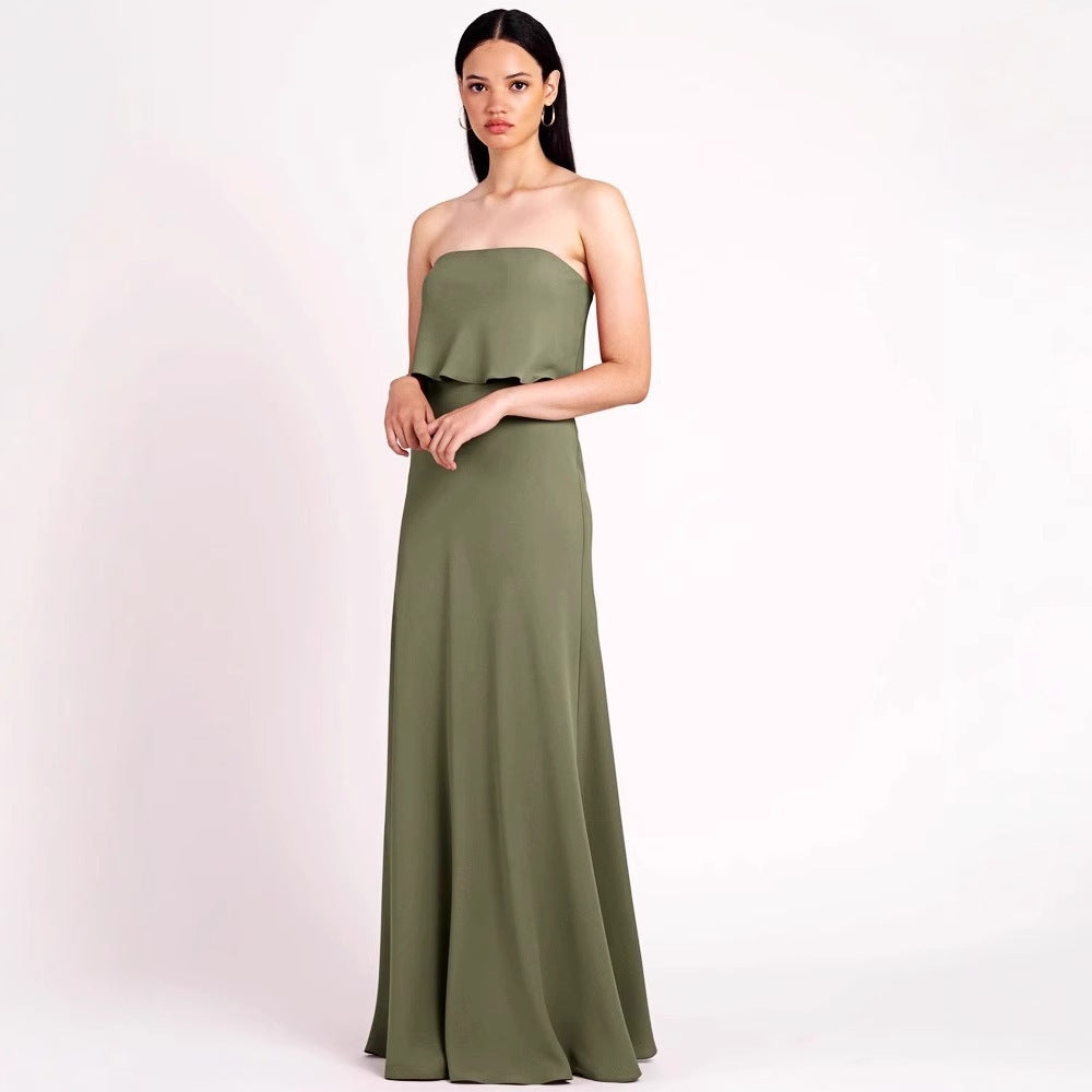 Elegant Sleeveless Long Polyester Dress
