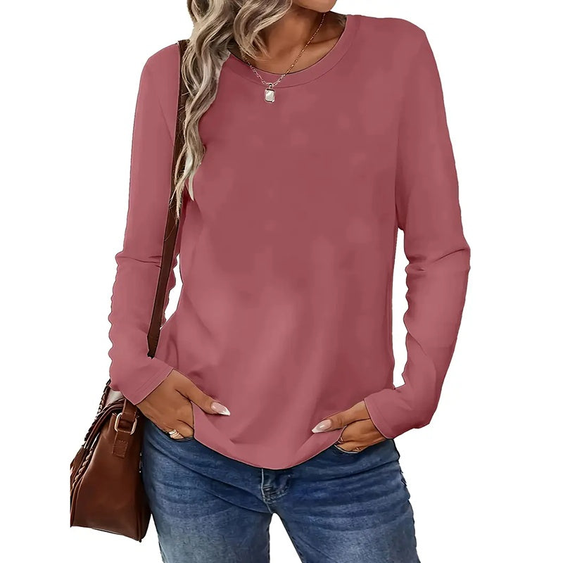 Pack Women’s Plus Size Long Sleeve Crew Neck Tees – Loose Fit Basic Tops