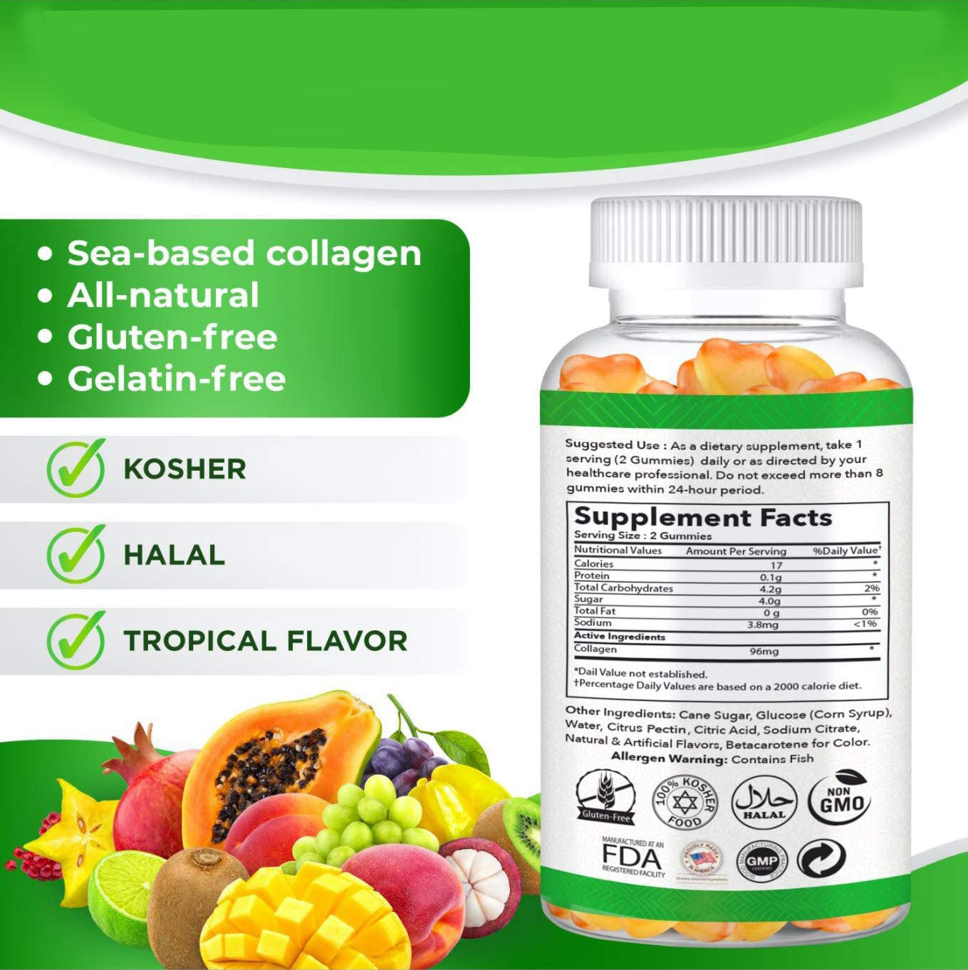 Collagen Peptide Gummies – Beauty & Wellness Soft Candy (60 Gummies)