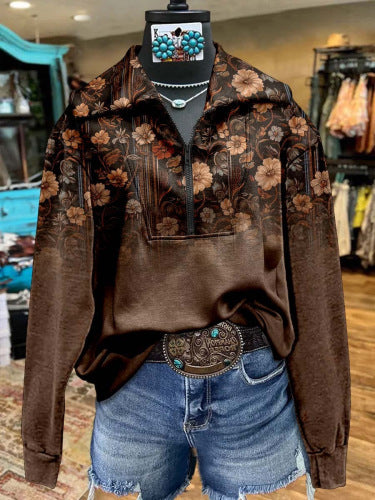 Women’s 3D Urban Style Pullover Long Sleeve Polyester Sweatshirt