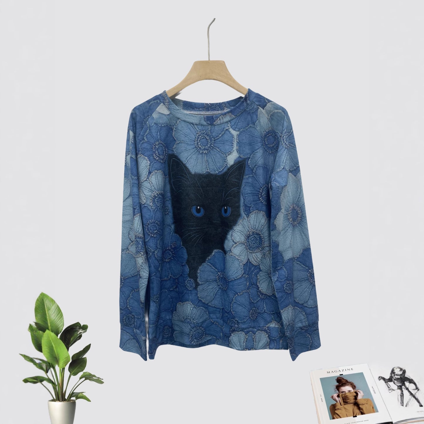 Christmas 3D Print Pullover Raglan Sleeve Polyester Sweater