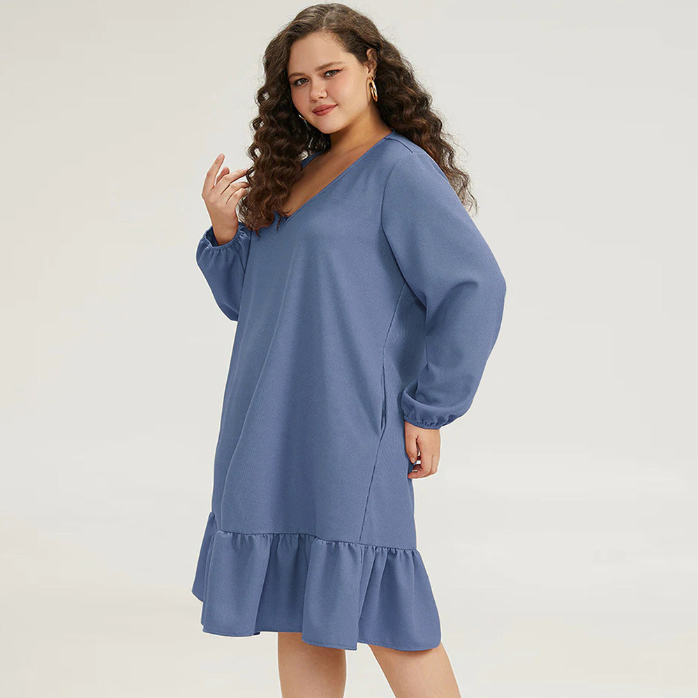 Women’s Minimalist Temperament Dress – Solid Color & Stylish