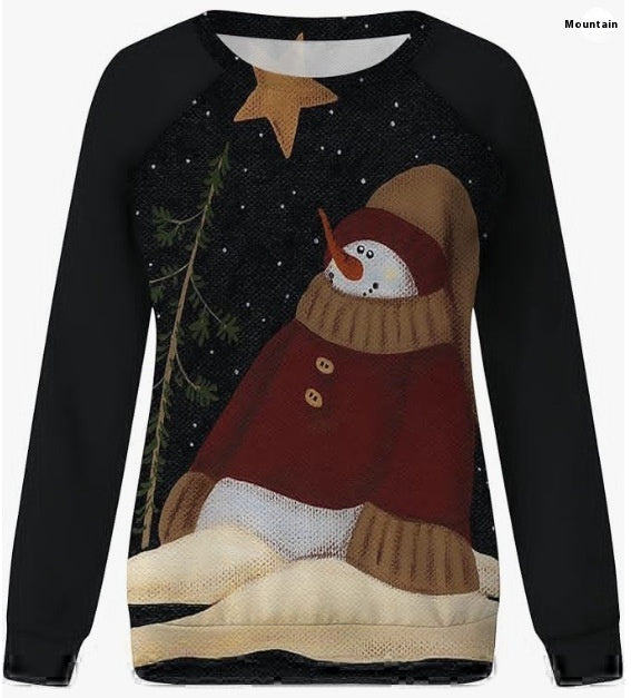 Women’s Santa Claus 3D Pullover Festive Round Neck Christmas Sweater