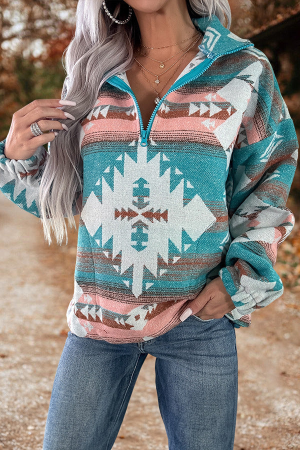 Women’s 3D Urban Style Pullover Long Sleeve Polyester Sweatshirt