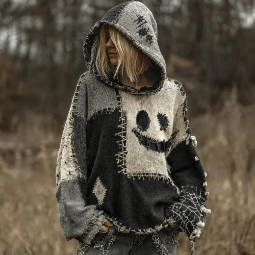 Women’s Round Neck Pullover Sweater – Digital Print Polyester Top, Sizes S–4XL