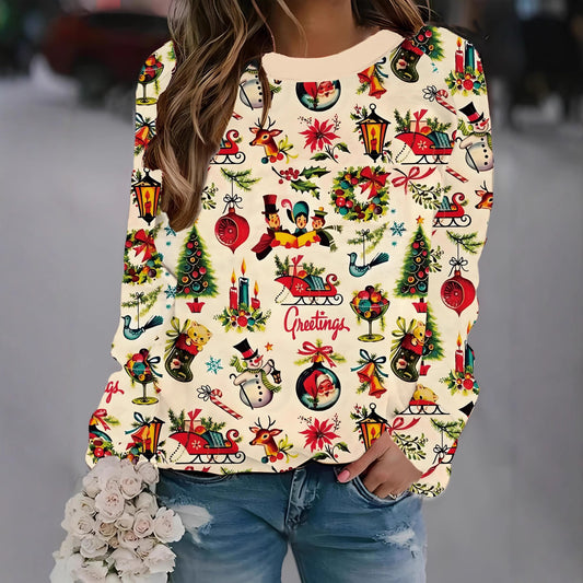 Pullover Sweatshirt – 3D Print Raglan Sleeve Polyester Top, Sizes S–XXL